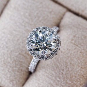 round brilliant cut diamond halo engagement rings perth best price