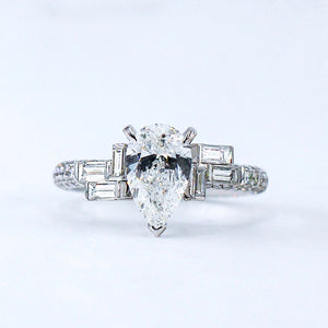pear shape diamond sengagement rings brisbane australia custom jewelry