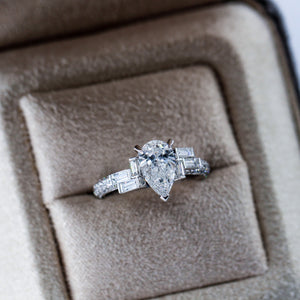 pear shape diamond engagement rings brisbane australia custom jewelry