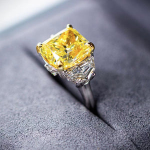 Cushion cut yellow diamond rings Melbourne Luxury jewelry on sale