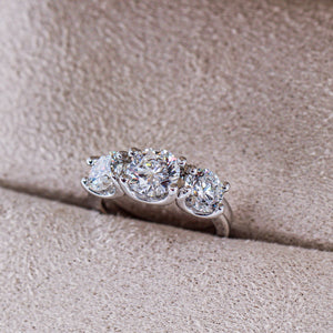 round brilliant cut diamond three stone engagement rings melbourne best price