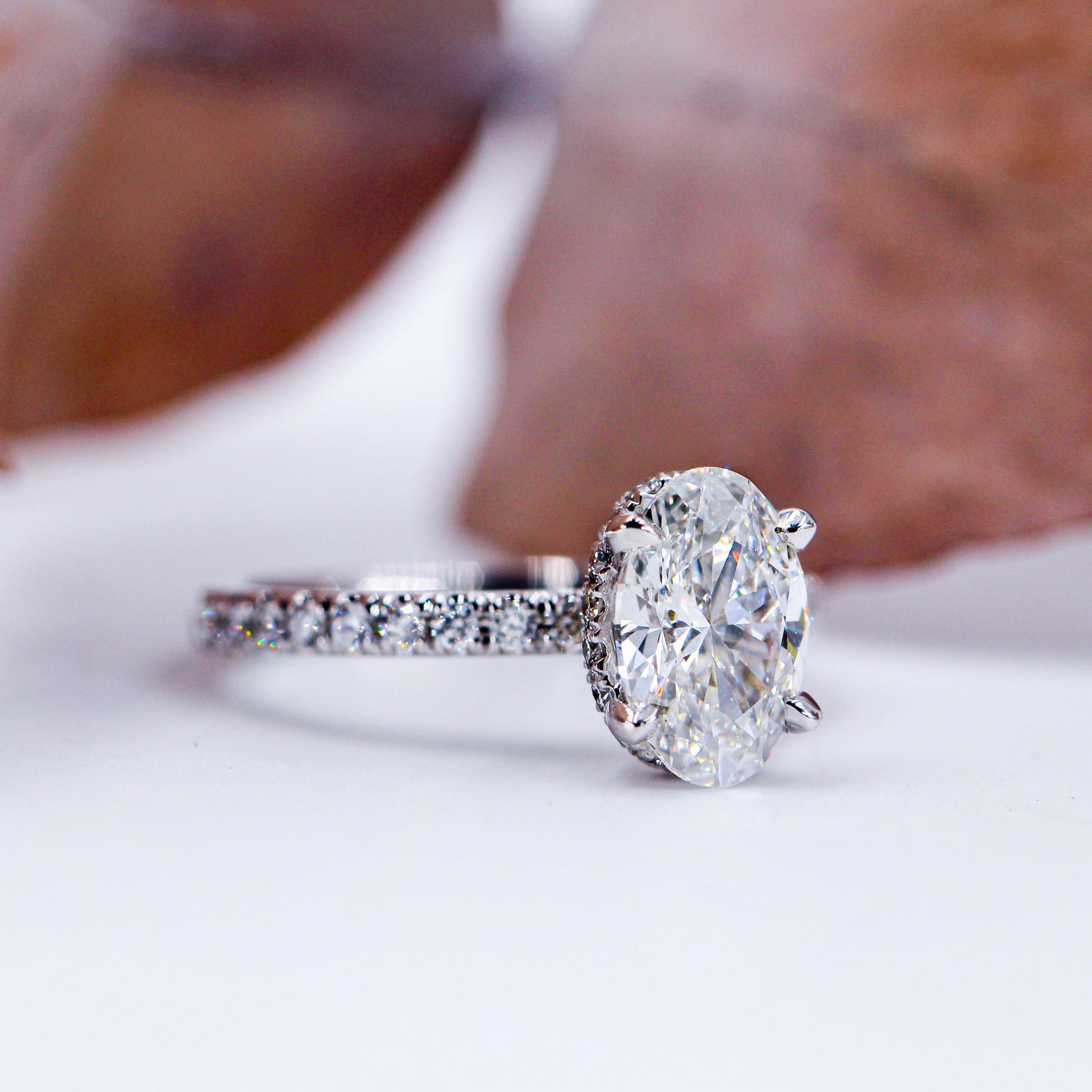 oval cut diamond shoulder engagement rings melbourne australia for sale