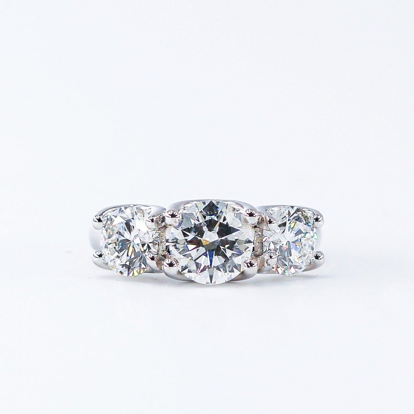 round brilliant cut diamond three stone engagement rings melbourne best price