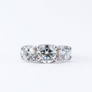 round brilliant cut diamond three stone engagement rings melbourne best price