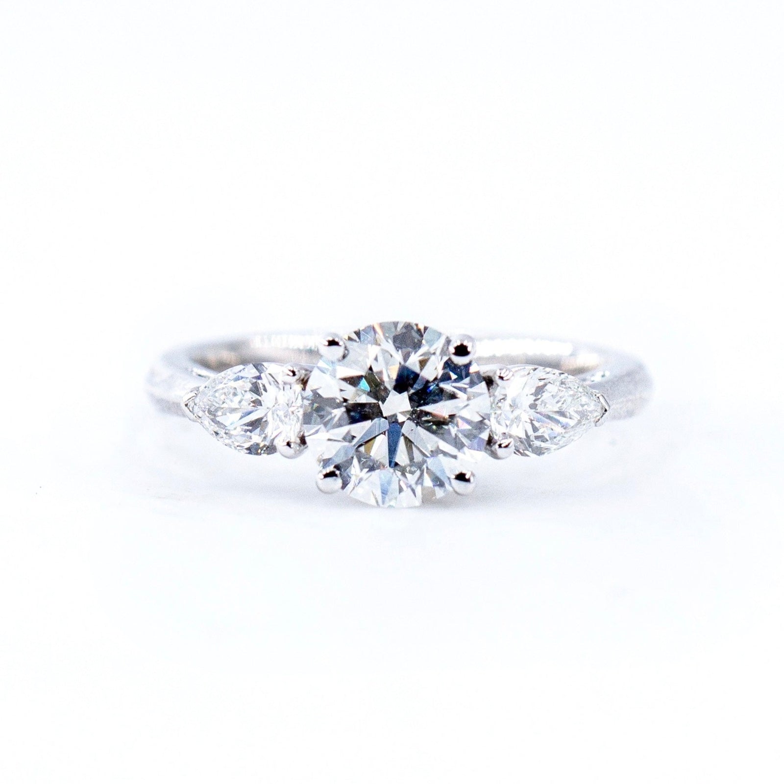 round brilliant cut diamond three stone engagement rings brisbane for sale