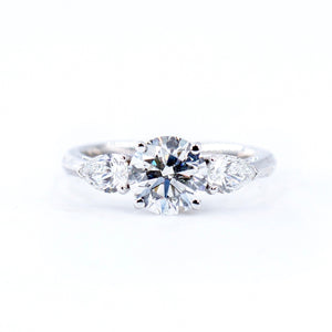 round brilliant cut diamond three stone engagement rings brisbane for sale