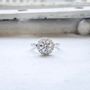 round brilliant cut diamond halo engagement rings sydney best price