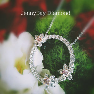 Round brilliant cut fancy pink diamond pendants Brisbane unique design