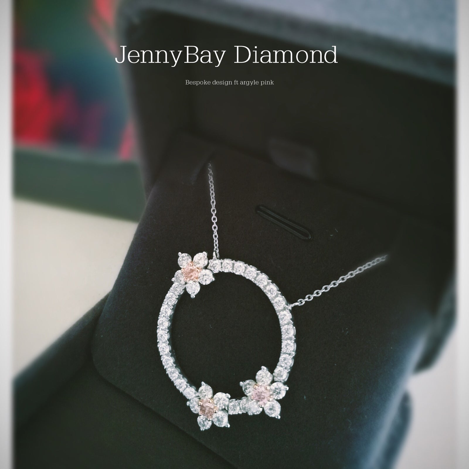 Round brilliant cut fancy pink diamond pendants Brisbane unique design