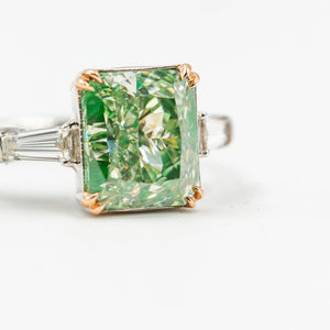 Radiant cut Fancy Green Diamond Engagement rings Sydney Available now