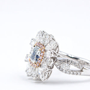 Cushion cut Fancy Light Green Diamond Halo rings Melbourne Competitive pricing