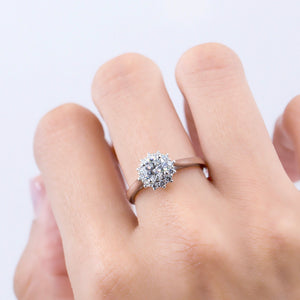 round brilliant cut diamond halo engagement rings perth for sale