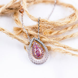 Pear shaped argyle pink diamond halo pendants Melbourne Exclusive deals