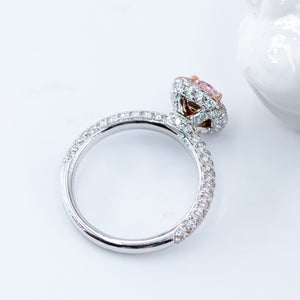 Cushion cut argyle certified pink diamond halo rings sydney exclusive offer