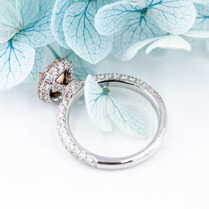 Cushion cut argyle certified pink diamond halo rings sydney exclusive offer