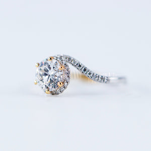 round brilliant cut diamond halo engagement rings sydney australia custom design