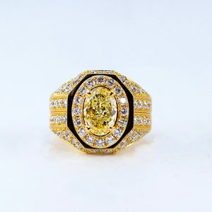 Oval cut yellow diamond halo dress rings Perth Custom jewelry for sale