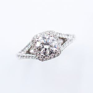 round brilliant cut diamond halo engagement rings sydney australia best price