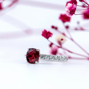 cushion cut ruby engagement rings brisbane australia custom jewelery
