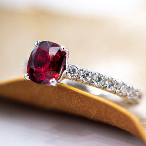 cushion cut ruby engagement rings brisbane australia custom jewelery
