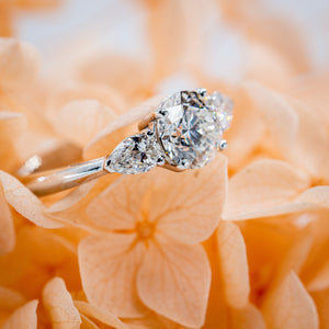 round brilliant cut diamond three stone engagement rings brisbane for sale