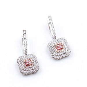 emerald cut argyle diamond halo earrings Brisbane unique design