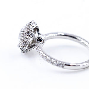 round brilliant cut diamond halo engagement rings melbourne unique design