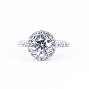 round brilliant cut diamond halo engagement rings melbourne unique design