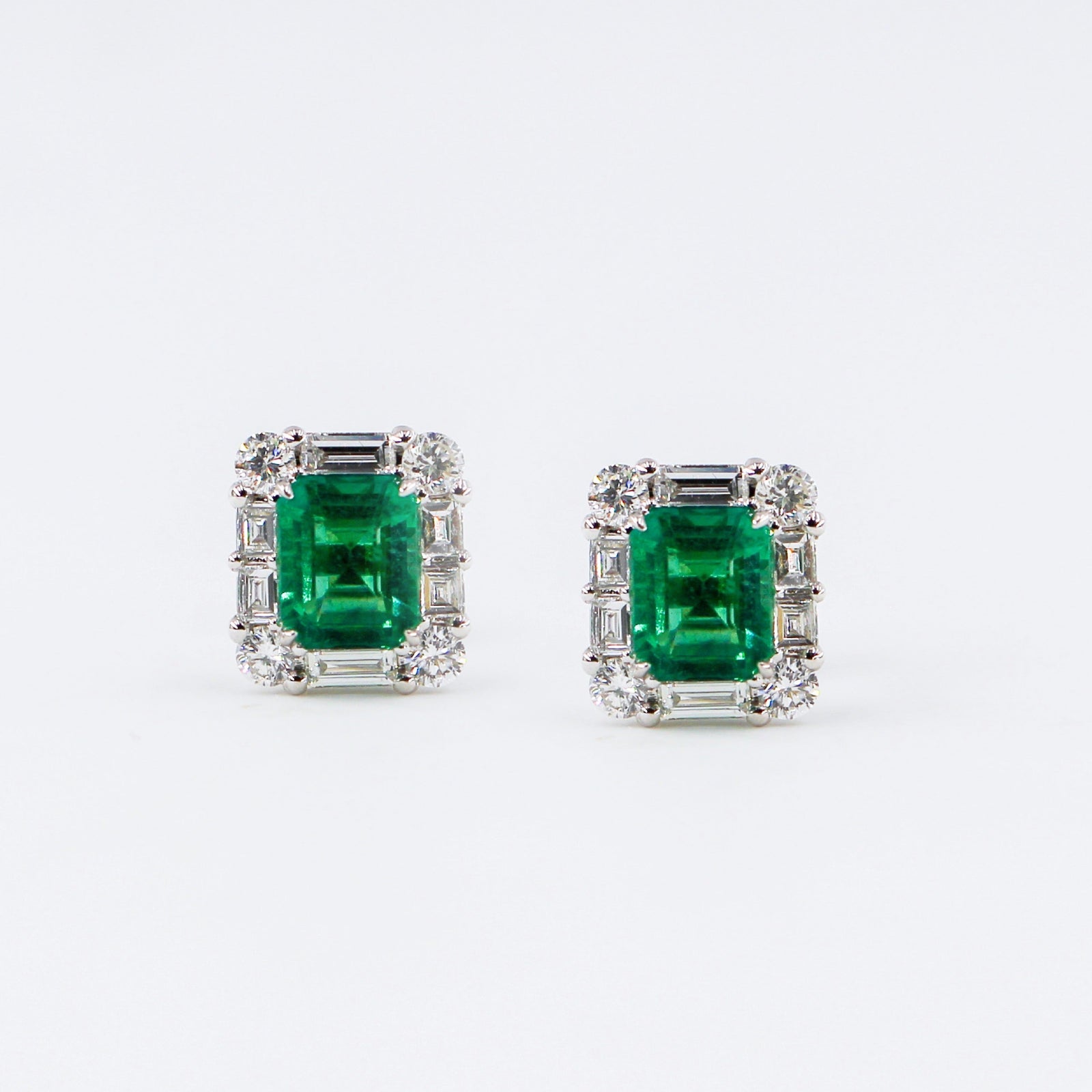 emerald cut emerald diamond earring perth custom design