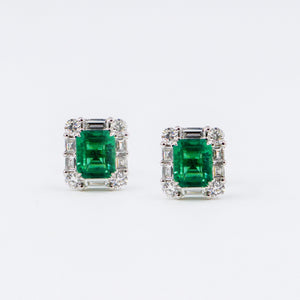 emerald cut emerald diamond earring perth custom design