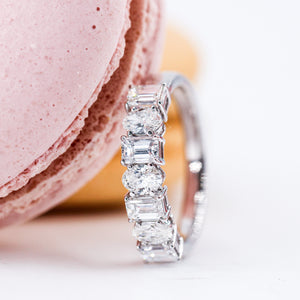 oval emerald diamond eternity rings brisbane high-quality jewelry