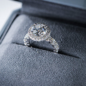 round brilliant cut diamond halo engagement rings perth custom design