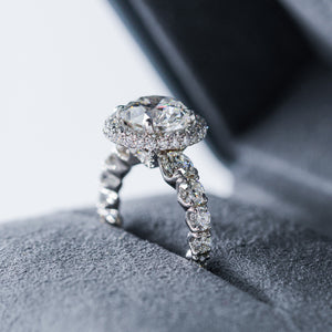 round brilliant cut diamond halo engagement rings perth custom design