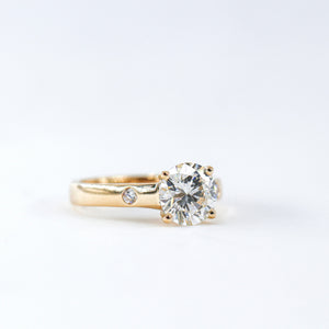 round brilliant cut diamond three stone engagement rings sydney australia custom jewelry for sale