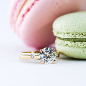 round brilliant cut diamond three stone engagement rings sydney australia custom jewelry for sale