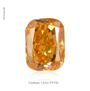 1.01ct Cushion Modified Brilliant Cut Fancy Vivid Yellowish Orange Color Diamond, O013