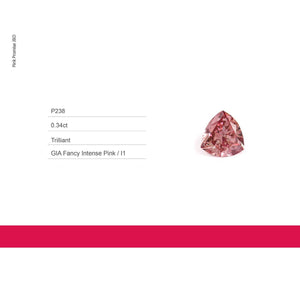 0.34ct Trilliant Cut Fancy Intense Pink Color Diamond, P238