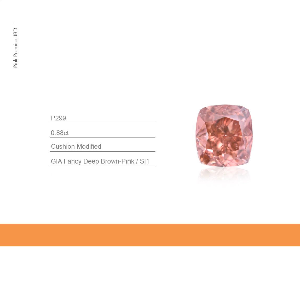 0.88ct Cushion shape Fancy Deep Brown-Pink Color Diamond, P299