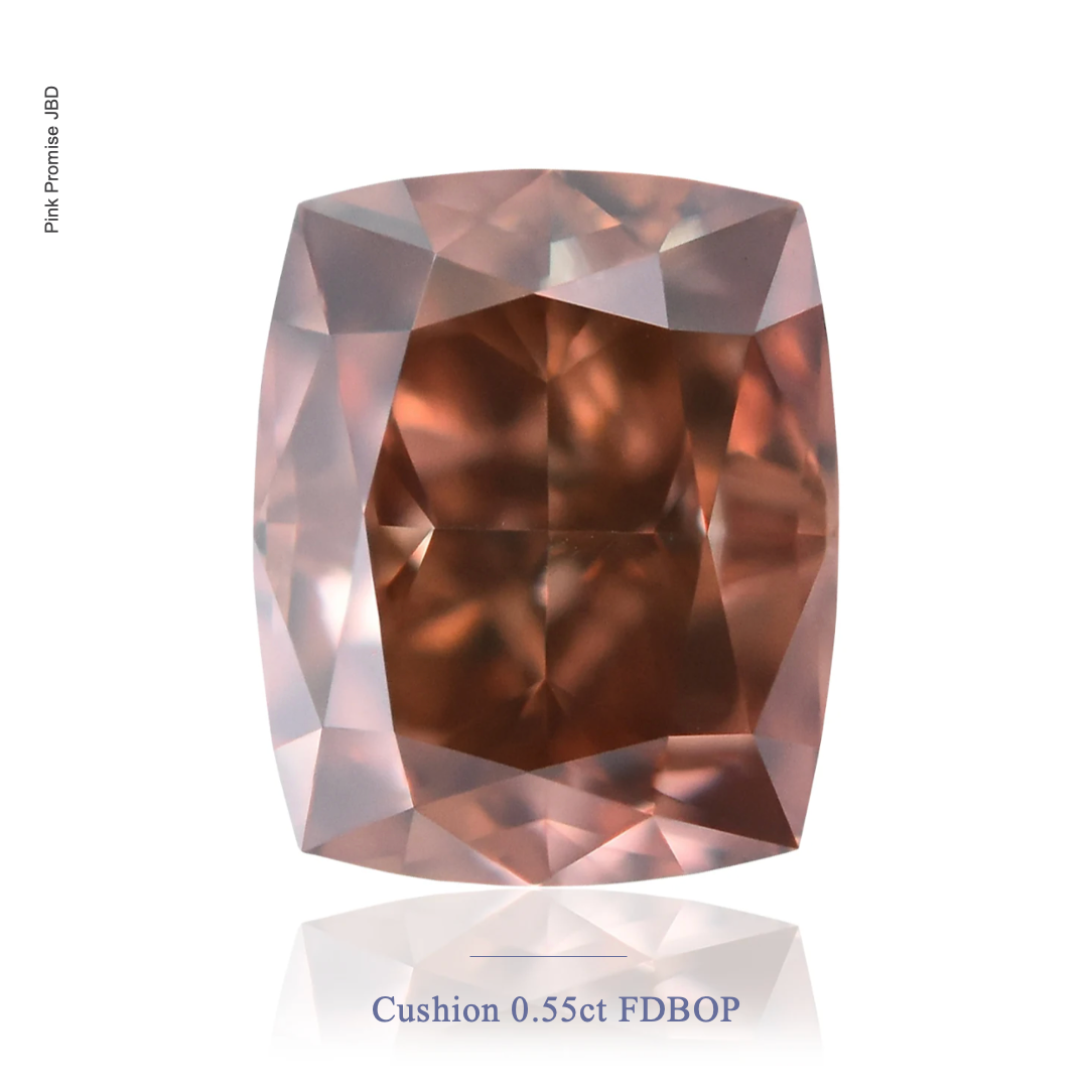 0.55ct Cushion shape Fancy Deep Brownish Orangy Pink Color Diamond, P301