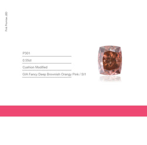 0.55ct Cushion shape Fancy Deep Brownish Orangy Pink Color Diamond, P301