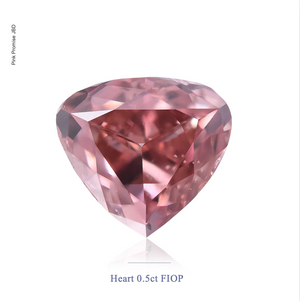 0.5ct Heart shape Fancy Intense Orangy Pink Color Diamond, P317