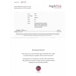 0.31ct Emerald shape 5P Fancy Intense Pink Certified Australian Pink Diamond, P339