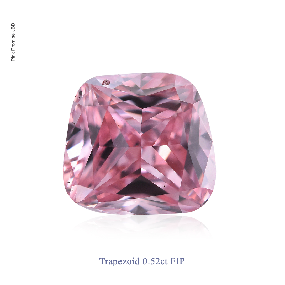 0.52ct Trapezoid shape Fancy Intense Pink Color Diamond, P348