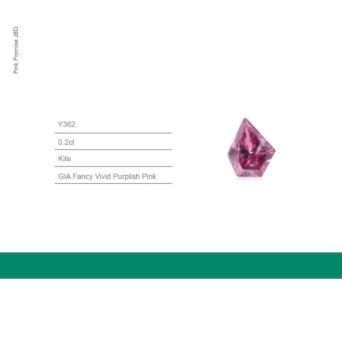 0.2ct Kite shape Fancy Vivid Purplish Pink Color Diamond, P362
