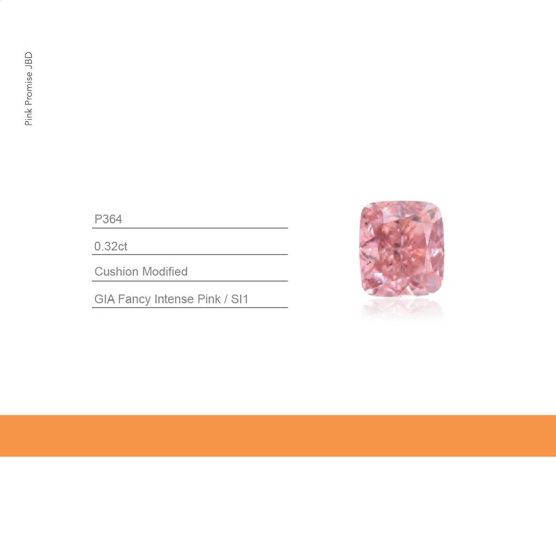 0.32ct Cushion shape Fancy Intense Pink Color Diamond, P364