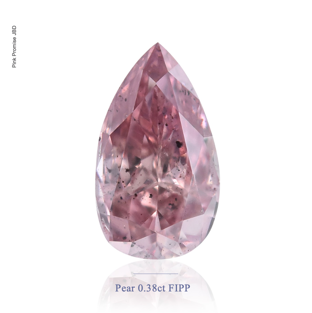 0.38ct Pear shape Fancy Intense Purplish Pink Color Diamond, P365
