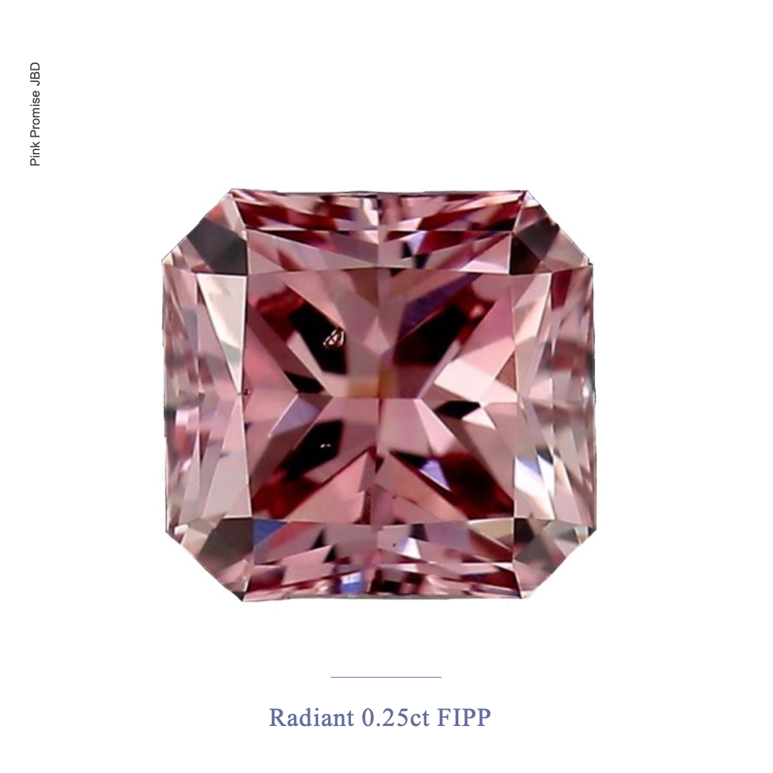 0.25ct Radiant shape Fancy Intense Purplish Pink Color Diamond, P366
