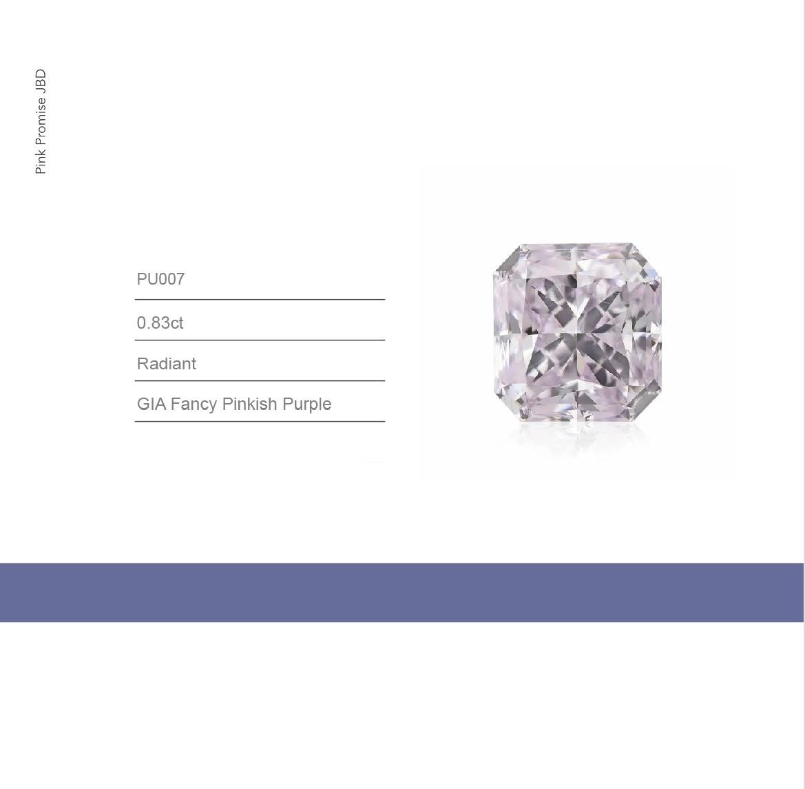 0.83ct, Fancy Pinkish Purple, Radiant, PU007