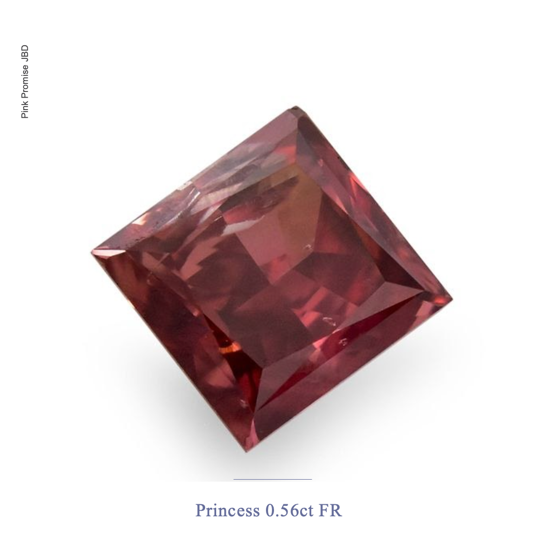 0.56ct Princess Cut Fancy Red Color Diamond, R006