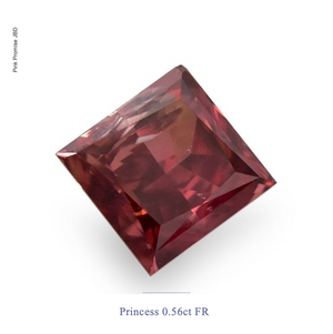 0.56ct Princess Cut Fancy Red Color Diamond, R006